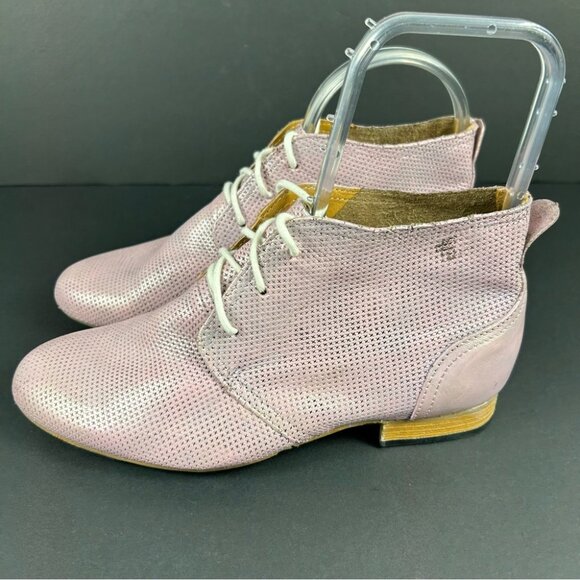 ❤️ J.Shoes Chic Lace-Up Pink Ankle Boots Women’s Size 6.5 - Picture 5 of 9